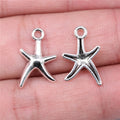 17x12mm 0.5g Antique Silver Zinc Alloy Starfish Charm Pendant for Ocean Theme DIY Jewelry Making
