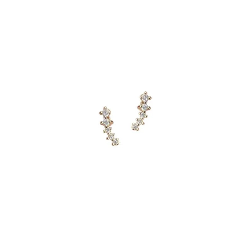 Mini Micro Pave Zircon Copper Stud Earrings With 14K Plated Korean Minimalist Geometric Jewelry
