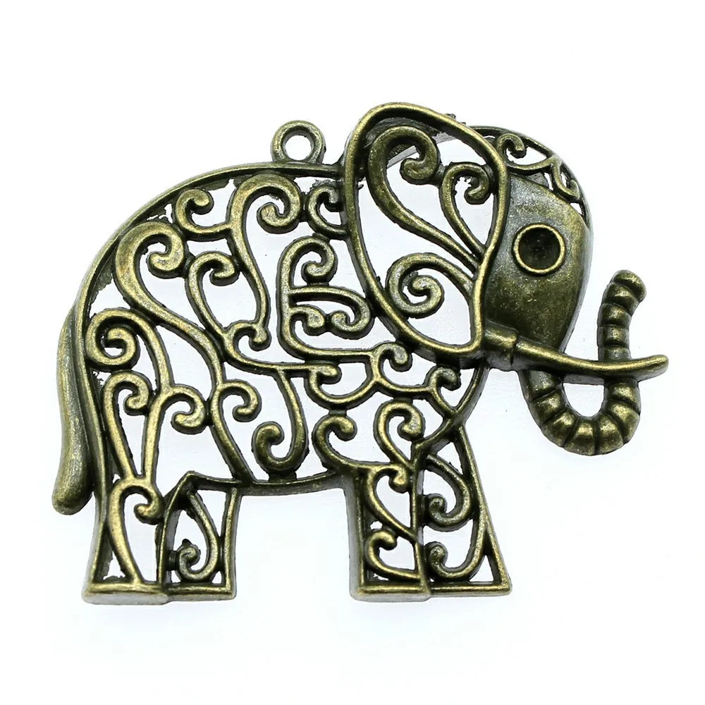 60x50mm 12.5g Multicolor Zinc Alloy Elephant Charm Pendant for DIY Bracelet Necklace Jewelry Making