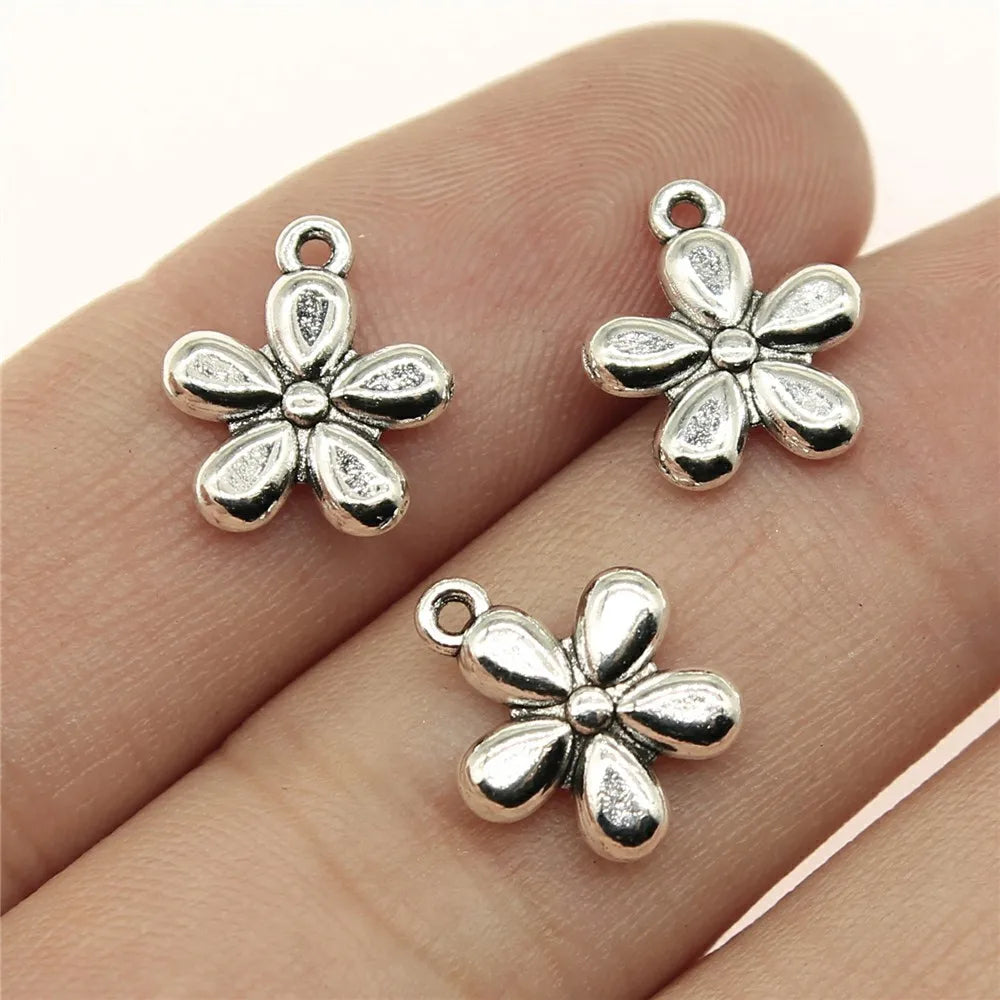 13x11mm 0.8g Multicolor Zinc Alloy Small Flower charm pendant for DIY bracelet necklace making