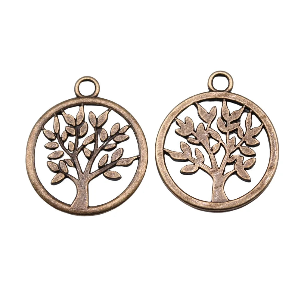 17x17mm 0.95g Multicolor Zinc Alloy Tree of Life Charm Pendant for DIY Bracelet Necklace Making