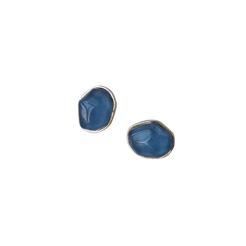 Minimalist 14K Plated Alloy Irregular Geometric Asymmetric Stud Earrings