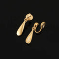 Vintage Silver Alloy Teardrop Spiral Disc Stud & Clip On No Piercing Office Dangle Earrings