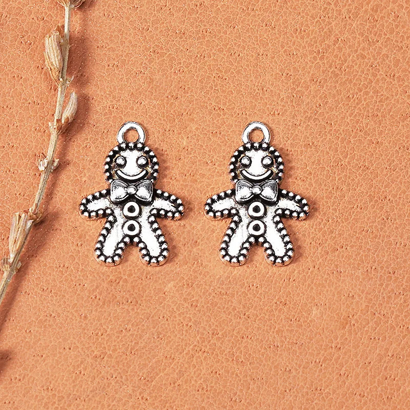 18x13MM Antique Silver Zinc Alloy Snowman Charm Pendant for DIY Necklace Bracelet Jewelry Making