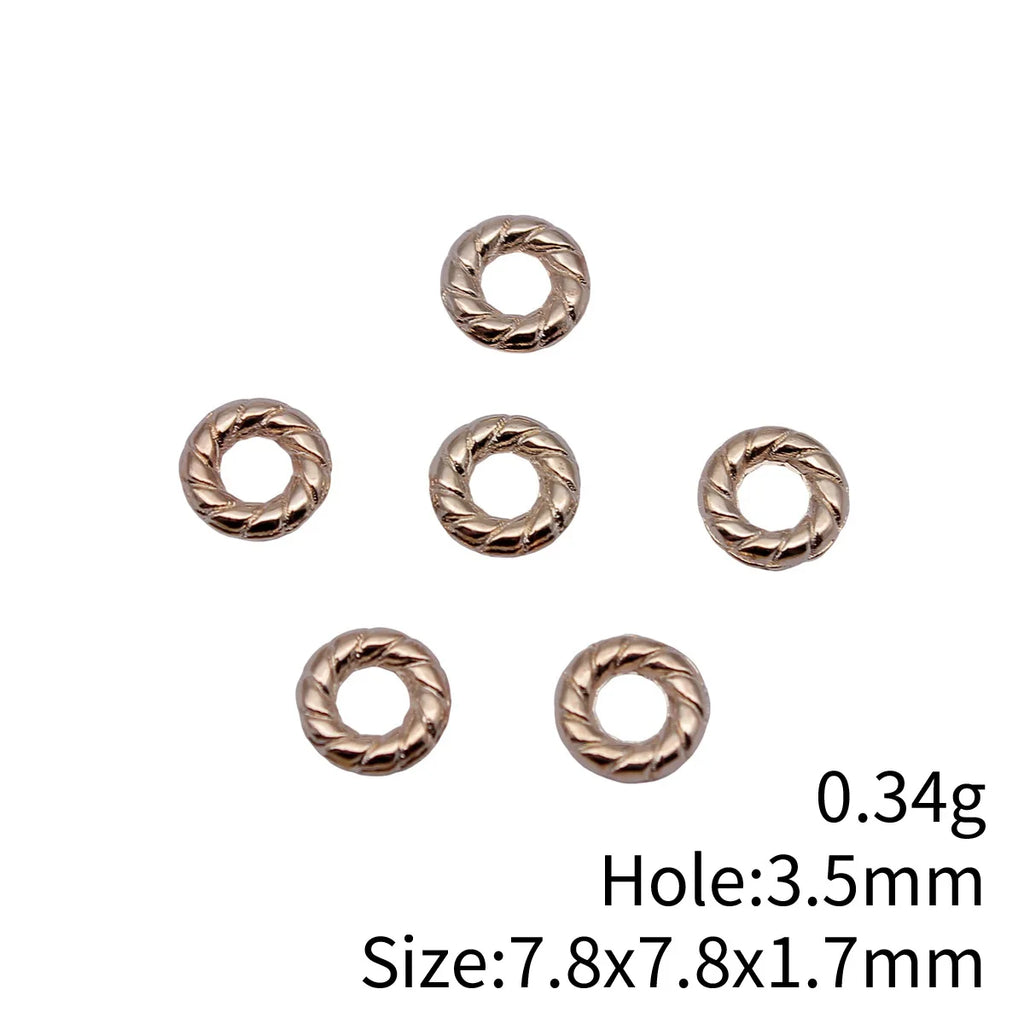 7.8x7.8x1.7mm 0.34g Multi Color Zinc Alloy Round Ring Spacer Beads for Garment and DIY Jewelry Making