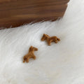 Cute Flocked Pony Stud Earrings, Style Animal Zodiac Horse Jewelry