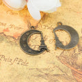22x19MM Antique Silver Iron Moon Star Charm Pendant for DIY Necklace Bracelet Jewelry Making
