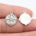 21x18mm 1.7g Antique Silver Tone Zinc Alloy Compass Charm Pendant for DIY Travel Theme Jewelry