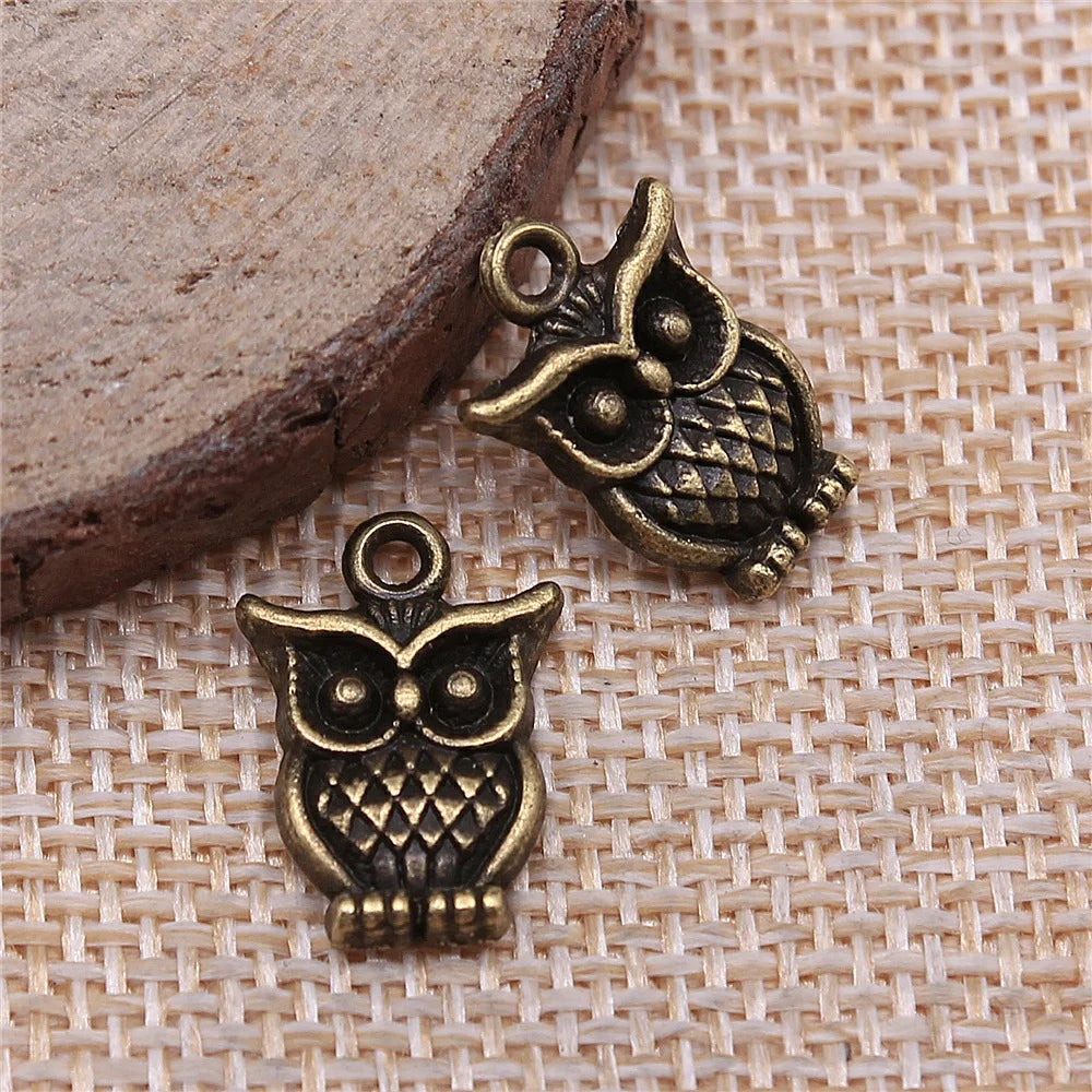 16x12mm 1.3g Multicolor Zinc Alloy Owl Cat Charm Pendant for DIY Necklace Bracelet Jewelry Making