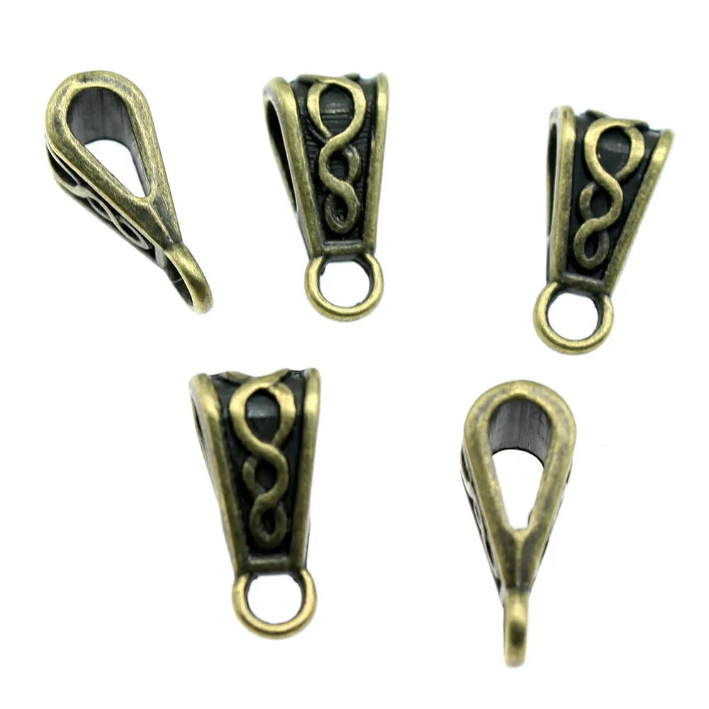 15x7x6mm 1g Multicolor Zinc Alloy Triangle Carved Bail Connector Charm for DIY Pendant Making