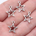14x16mm 0.53g Antique Silver Zinc Alloy Five-Point Star Charm Pendant for DIY Necklace Bracelet Making