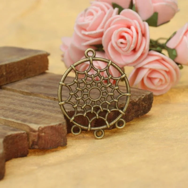 34x27MM Antique Silver Zinc Alloy Hollow Charm Pendant for DIY Necklace Bracelet Jewelry Making