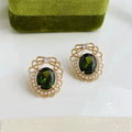 French Court Vintage Bow Stud Earrings Copper Micro Pave Zircon Hollow Lace Jewelry