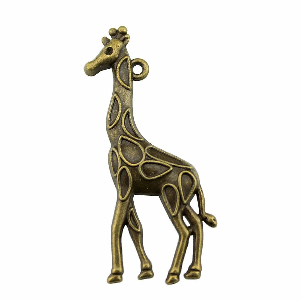 53x23mm 4.6g Multicolor Zinc Alloy Giraffe Charm Pendant for DIY Necklace Bracelet Jewelry Making