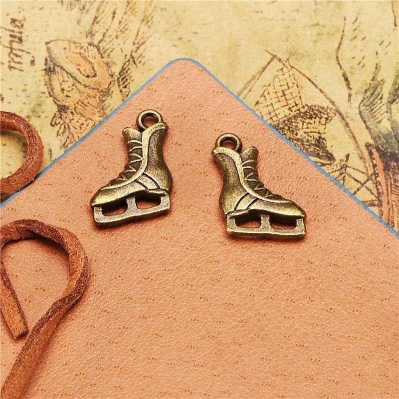 17x13MM Antique Silver Zinc Alloy Ice Skate Charm Pendant for DIY Necklace Bracelet Jewelry Making