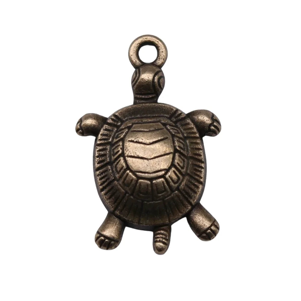 24x16mm 2.05g Multicolor Zinc Alloy Sea Turtle Charm Pendant for Ocean Animal DIY Jewelry Making