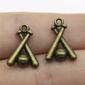 19x13mm 1.7g Multicolor Zinc Alloy Baseball Charm Pendant for DIY Sports Bracelet Necklace Making