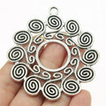 61x54mm 11.8g Antique Silver Zinc Alloy Mandala Pattern Charm Pendant for DIY Necklace Making