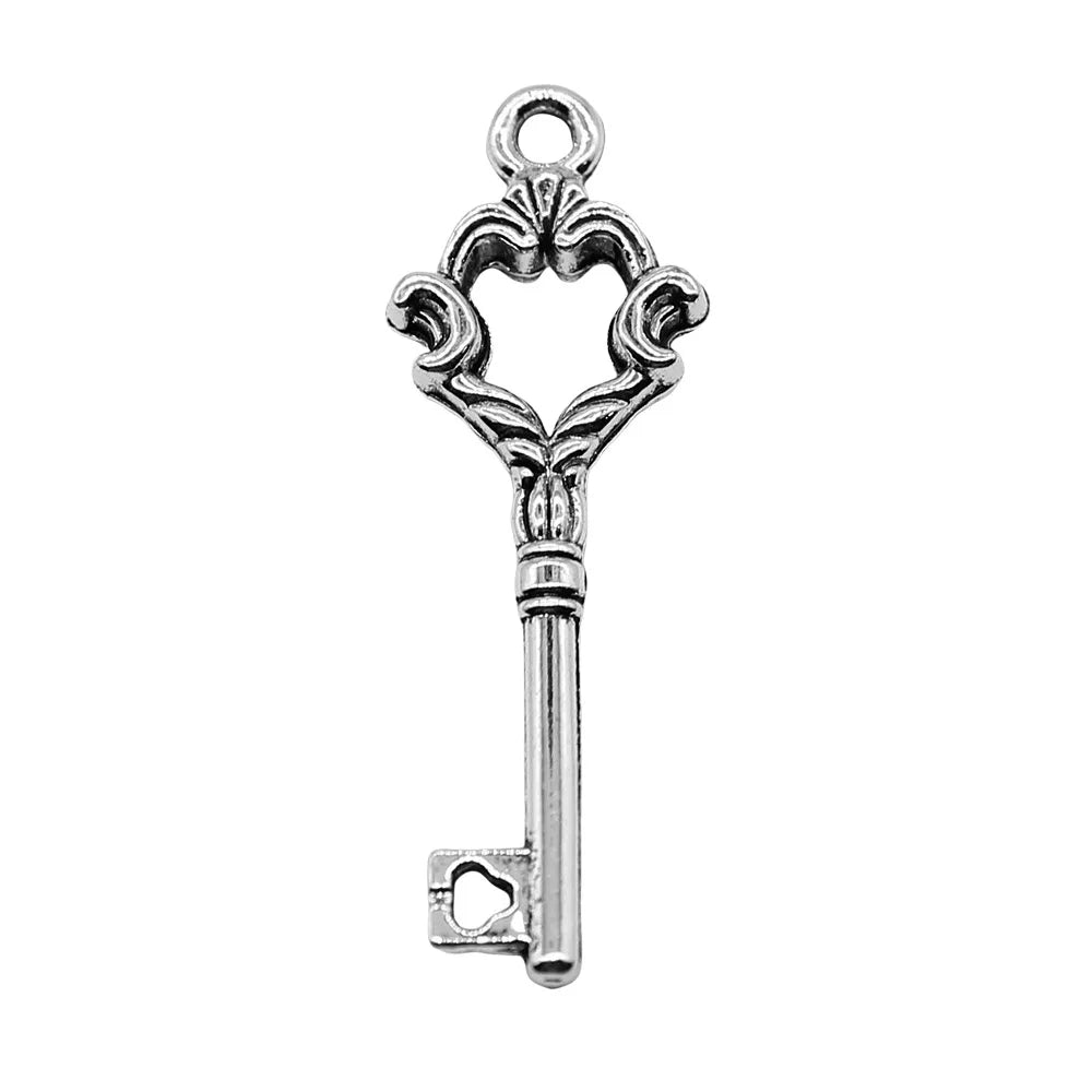 12x35mm 1.4g Multicolor Zinc Alloy Key Charm Pendant for Bracelet Necklace Keychain Making DIY