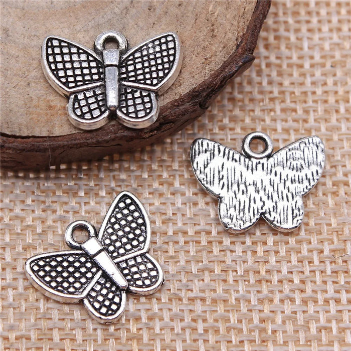 13x17mm 1.6g Multicolor Zinc Alloy Butterfly Charm Pendant for DIY Necklace Bracelet Making