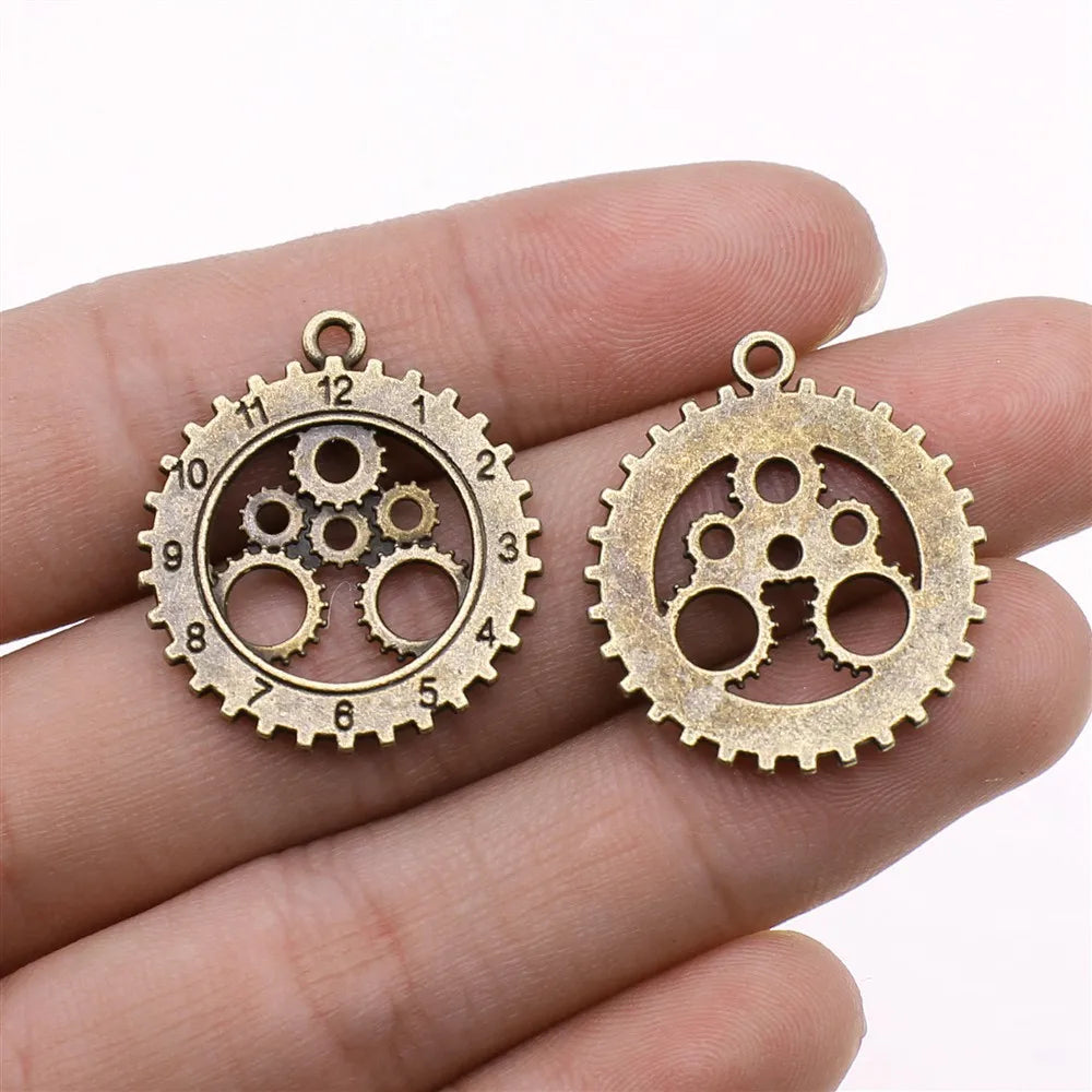 25x28mm 2.8g Multicolor Zinc Alloy Gear Charm Pendant for DIY Necklace Bracelet Accessories