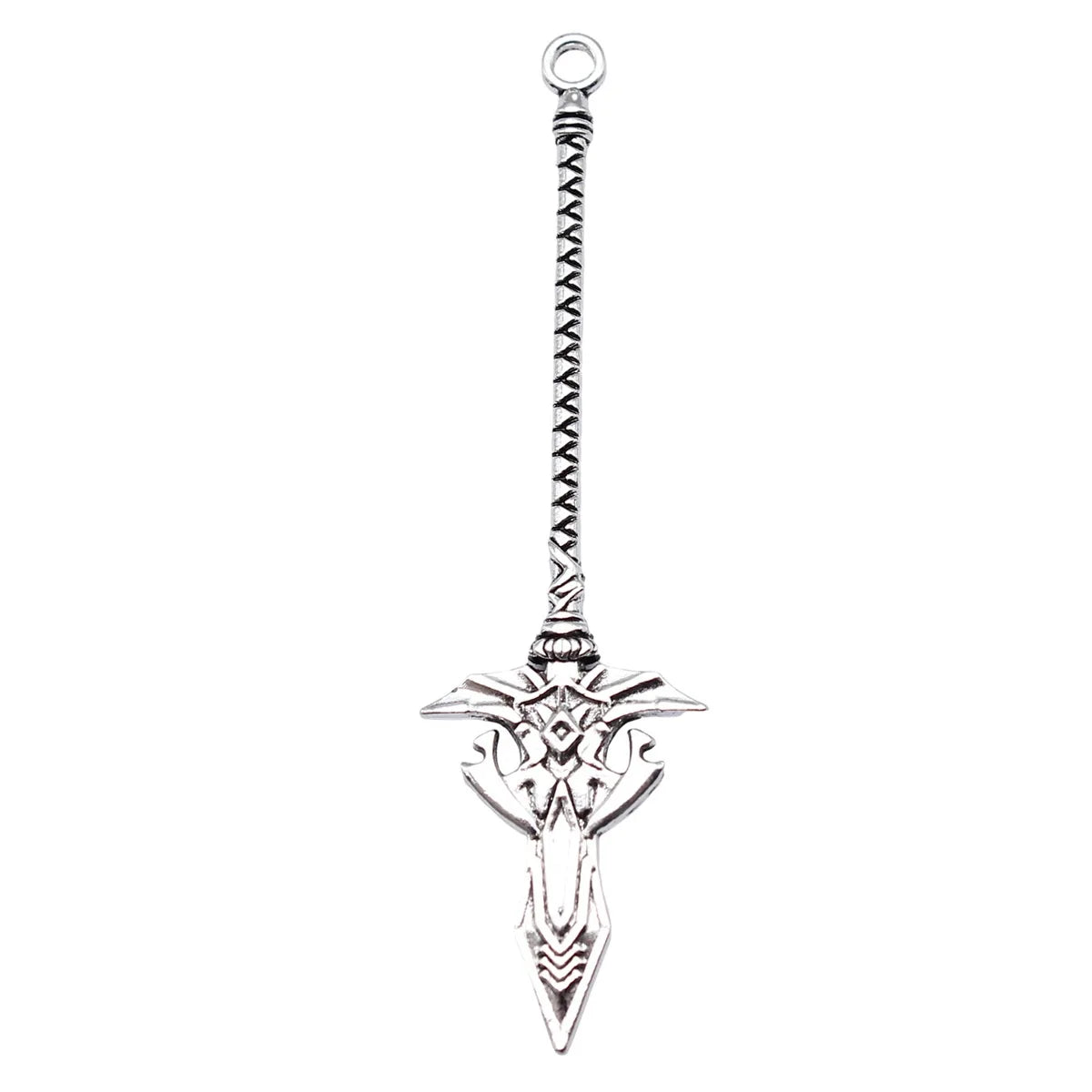 70mm 3.3g Antique Silver Zinc Alloy Cosplay Weapon Spear Charm Pendant for DIY Jewelry Making