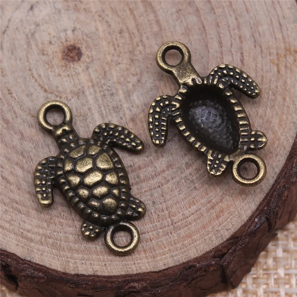 21x14mm 1.2g Multicolor Zinc Alloy Turtle connector charm for bracelet necklace DIY jewelry making