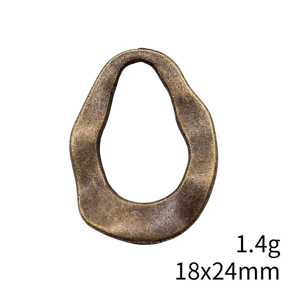 18x24mm 1.4g Multicolor Zinc Alloy Irregular Ring Earring Charms Pendants for DIY Earrings Jewelry Making