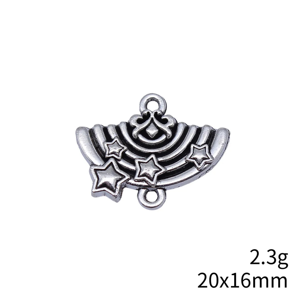 20x16mm 2.3g Antique Silver Zinc Alloy Rainbow Connector Charm for DIY Bracelet Necklace Jewelry