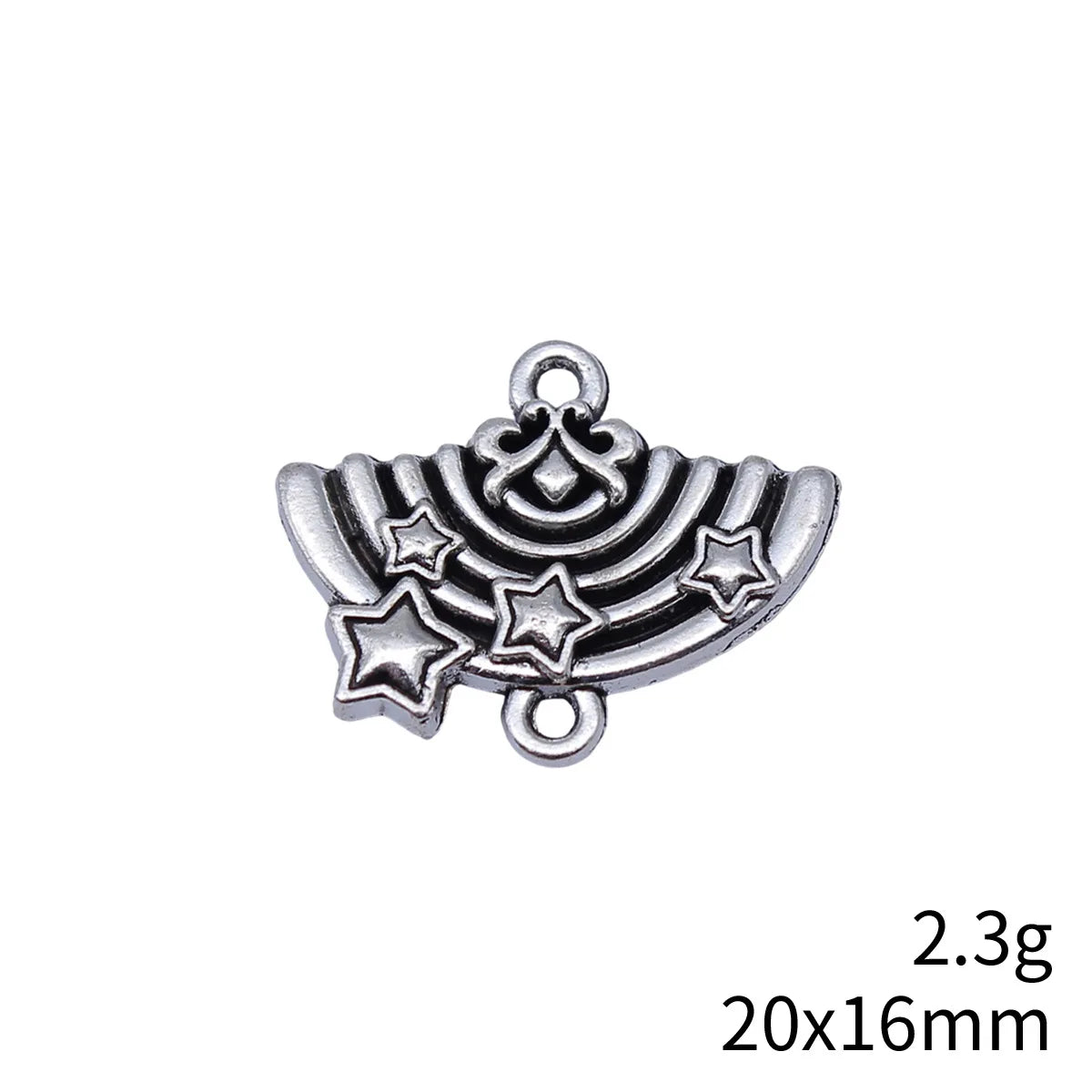 20x16mm 2.3g Antique Silver Zinc Alloy Rainbow Connector Charm for DIY Bracelet Necklace Jewelry