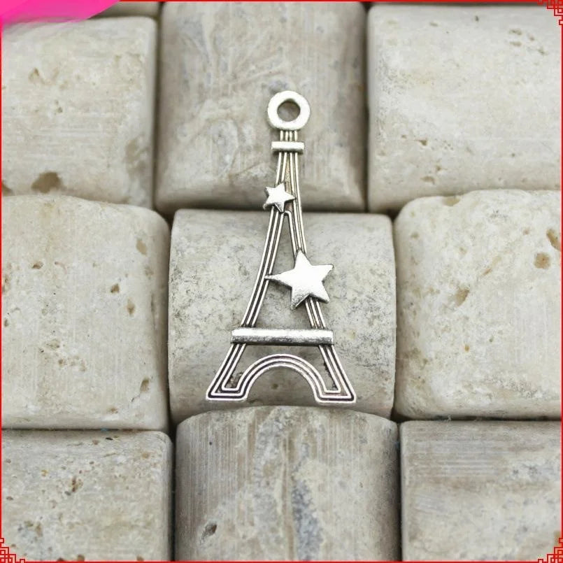 29x13MM Antique Silver Iron Eiffel Tower Charm Pendant for DIY Necklace Bracelet Jewelry Making
