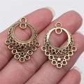 32x24mm 1.7g Antique Gold Zinc Alloy Openwork Geometric Earring Connector Charms for DIY Jewelry Making