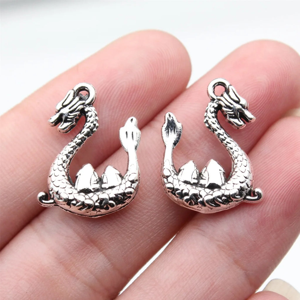 21x16mm 2.3g Antique Silver Zinc Alloy Dragon Boat Zongzi Charm Pendant for Festival Jewelry