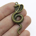 49x19mm 6.1g Multicolor Zinc Alloy Cobra Charm Pendant for DIY Snake Theme Necklace Jewelry Making