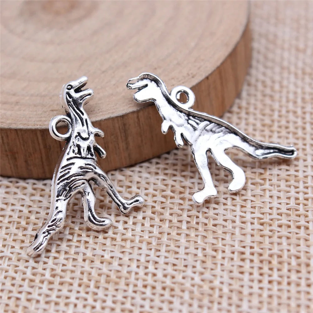 19x22mm 1.3g Antique Silver Zinc Alloy Dinosaur Charm Pendant for DIY Necklace Bracelet Jewelry Making