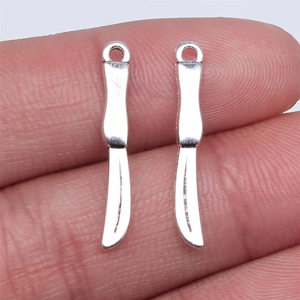25mm 0.6g Multicolor Zinc Alloy Fruit Knife Charm Pendant for DIY Bracelet Necklace Jewelry Making