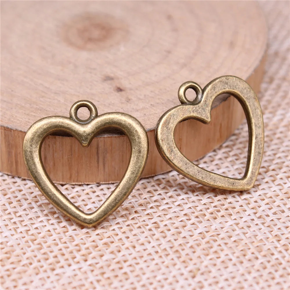 20x20mm 1.8g Multicolor Zinc Alloy Heart Charm Pendant for DIY Bracelet Necklace Jewelry Making