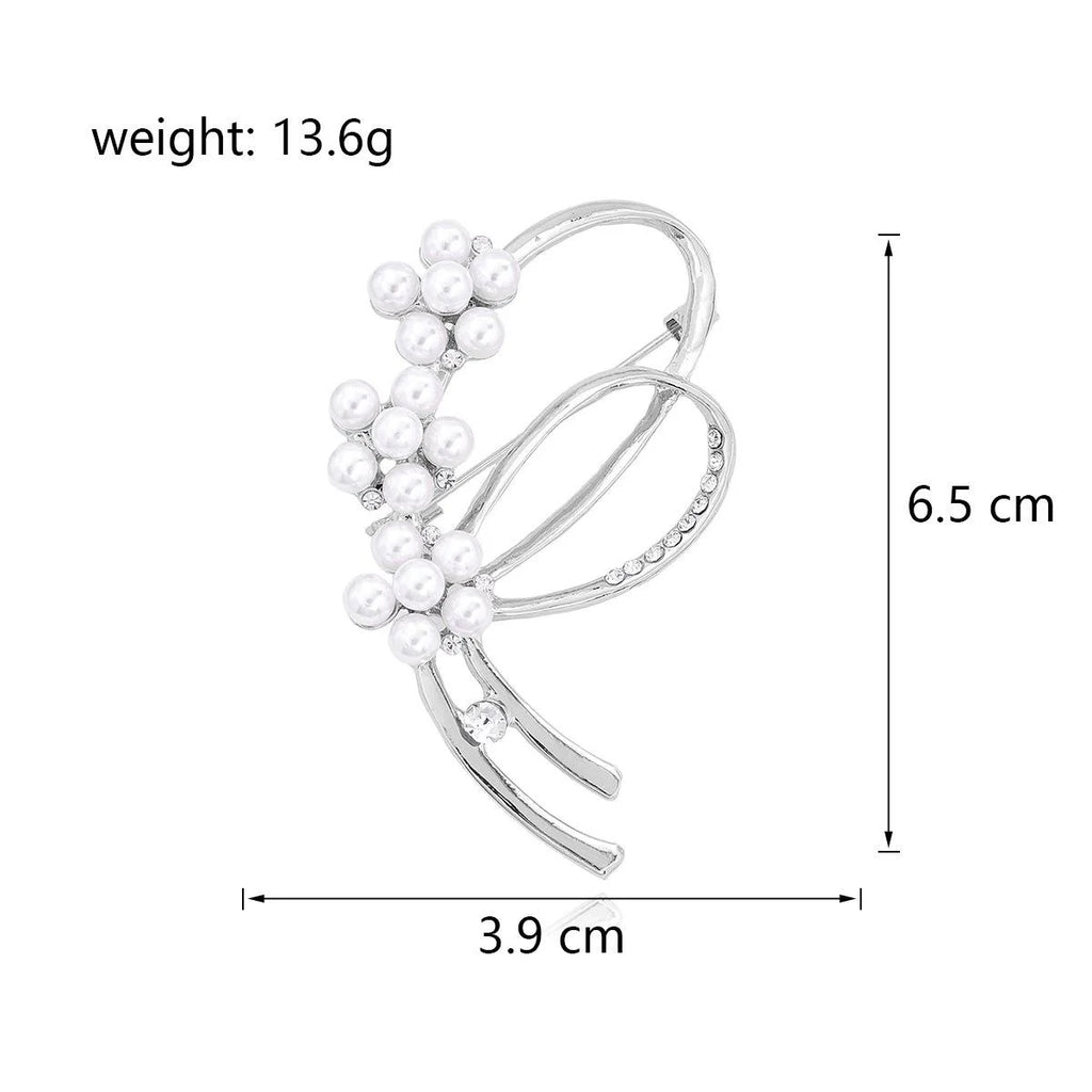 Elegant Pearl Rope Knot Brooch With Rhinestone Alloy Bow, Women's Lapel Pin Corsage Suit Accessory Gift
