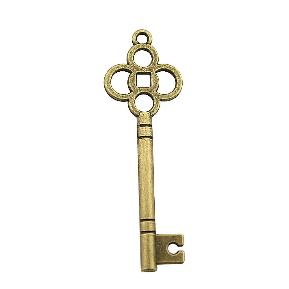 46x15mm 1.7g Multicolor Zinc Alloy Key Charm Pendant for DIY Necklace Bracelet Jewelry Making