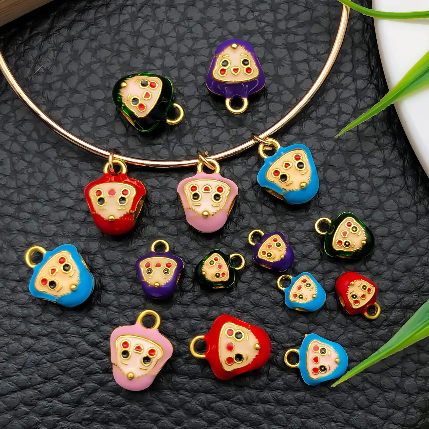Enamel Zinc Alloy Smiley Zongzi Spacer Beads Bead for DIY Dragon Boat Festival Jewelry