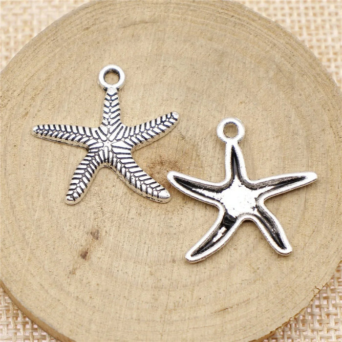 25x24mm 1.5g Multicolor Zinc Alloy Starfish Charm Pendant for DIY Necklace Bracelet Jewelry Making