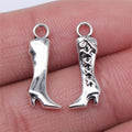 19x8mm 0.9g Antique Silver Zinc Alloy Boot Charm Pendant for DIY Vintage Jewelry Making