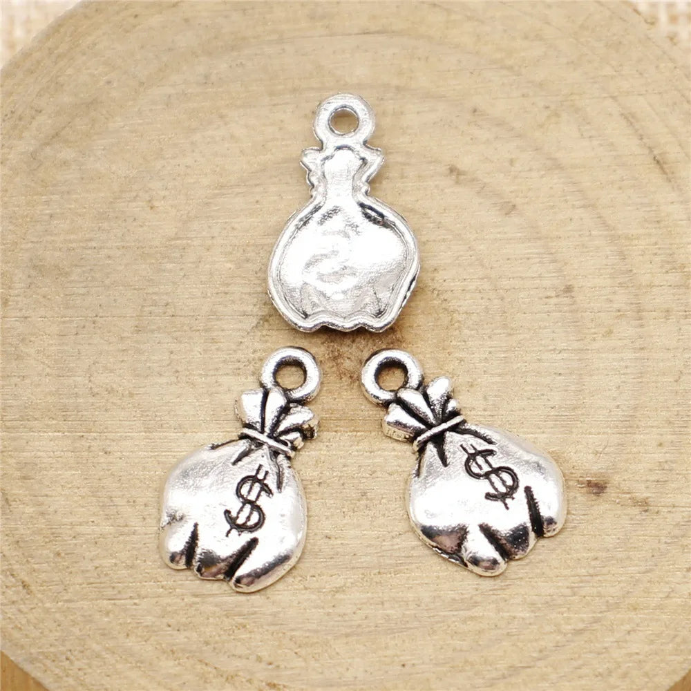 19x11mm 1g Multicolor Zinc Alloy Money Bag Charm Pendant for DIY Jewelry Making