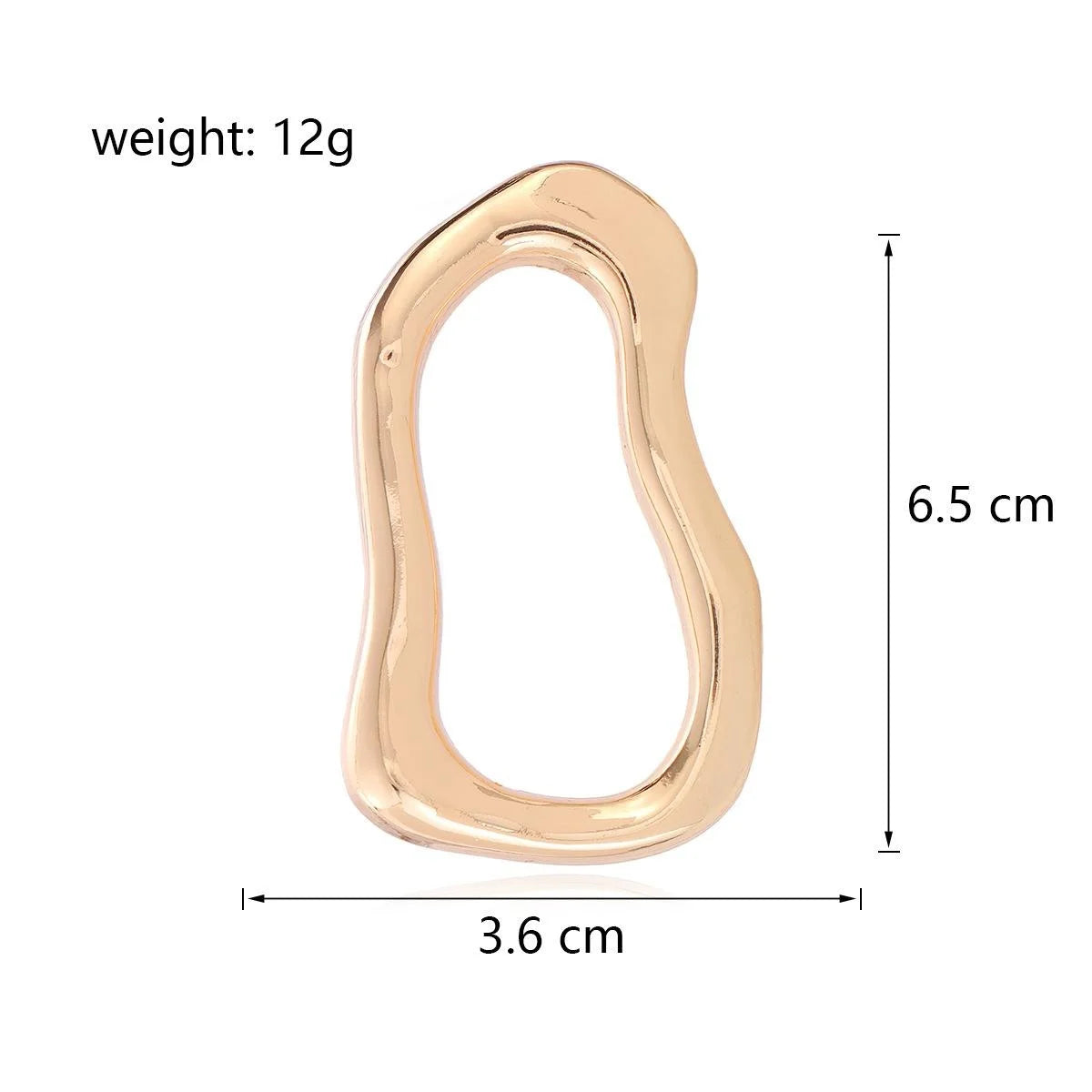 Elegant Gold Alloy Irregular Hollow Oval Geometric Brooch, French Vintage Lapel Pin Suit Accessory Gift