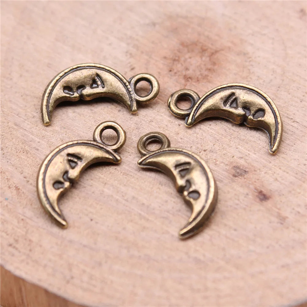 13x6mm 0.5g Zinc Alloy Small Moon Charm Pendant for Necklace Bracelet Earring DIY Jewelry Making
