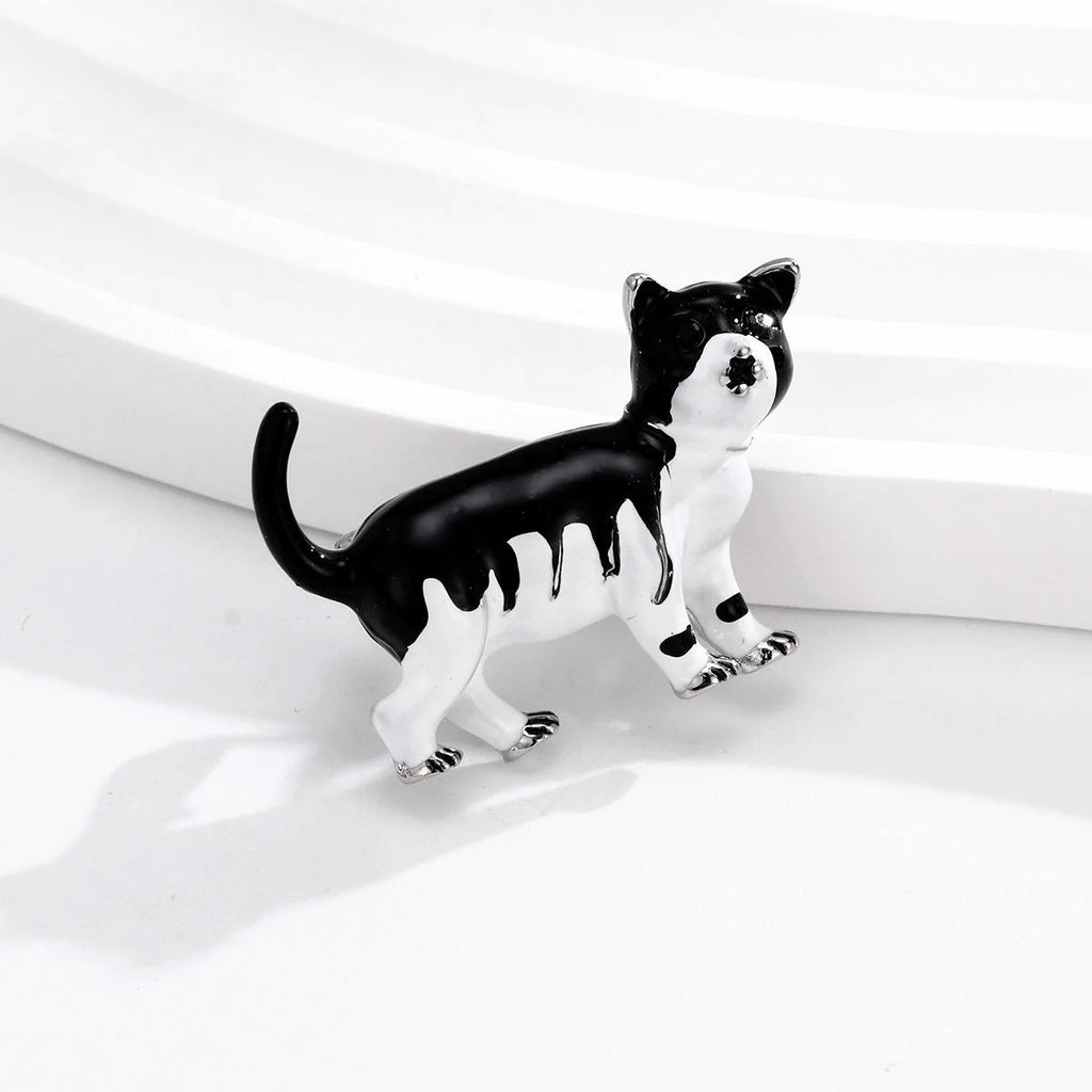 Cute Enamel Cartoon Dog Animal Brooch Alloy Lapel Pin Fashion Suit Accessory Corsage Gift For Women