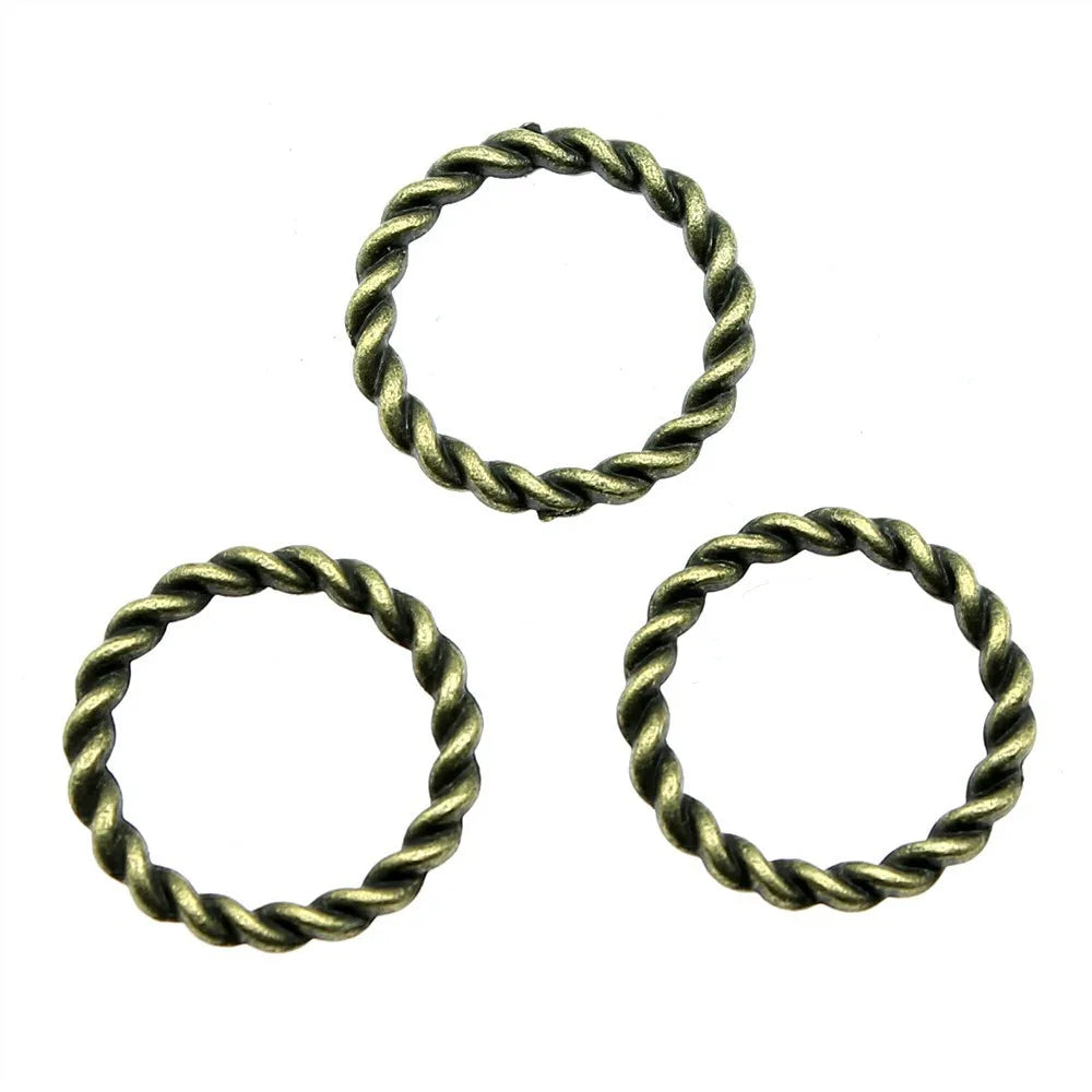 15x15x11.5mm 0.6g Multicolor Zinc Alloy Twisted Circle Ring Connector Charm Pendant for DIY Jewelry Making
