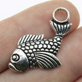 32x19mm 1.8g Antique Silver Zinc Alloy Fish Charm Pendant for DIY Necklace Bracelet Making