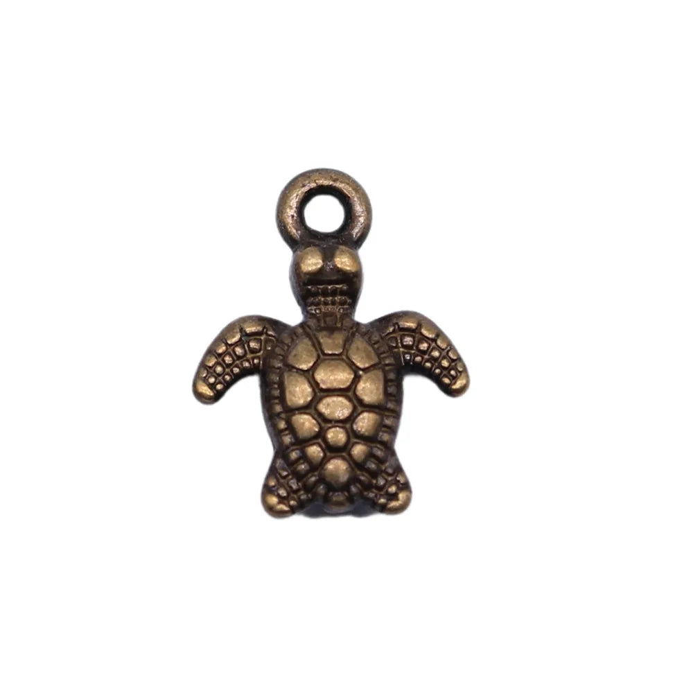 10x13mm 0.6g Multicolor zinc alloy Sea Turtle charm pendant for necklace bracelet DIY jewelry making
