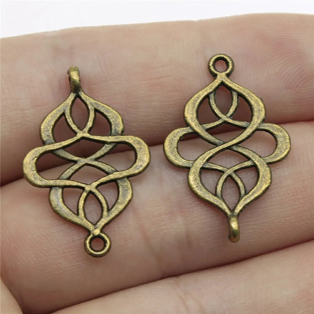 28x18mm 1.1g Multicolor Zinc Alloy Openwork Connector Charm for DIY Bracelet Necklace Making